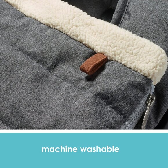 JJ Cole Infant Car Seat Cover With Fleece Lining & Elastic Fit Cold Weather Gray - Picture 5 of 11